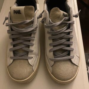 P448 Women’s White and Silver Sneakers